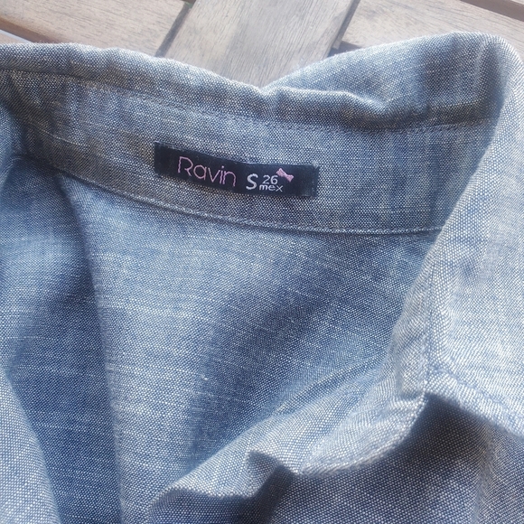 Gray and Green Floral Button-Up Shirt For Women Size S - Picture 6 of 6